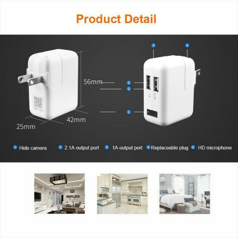 Mini HD 1080P Camera Adapter Wall Wireless Camcorder USB Charger - Image 3