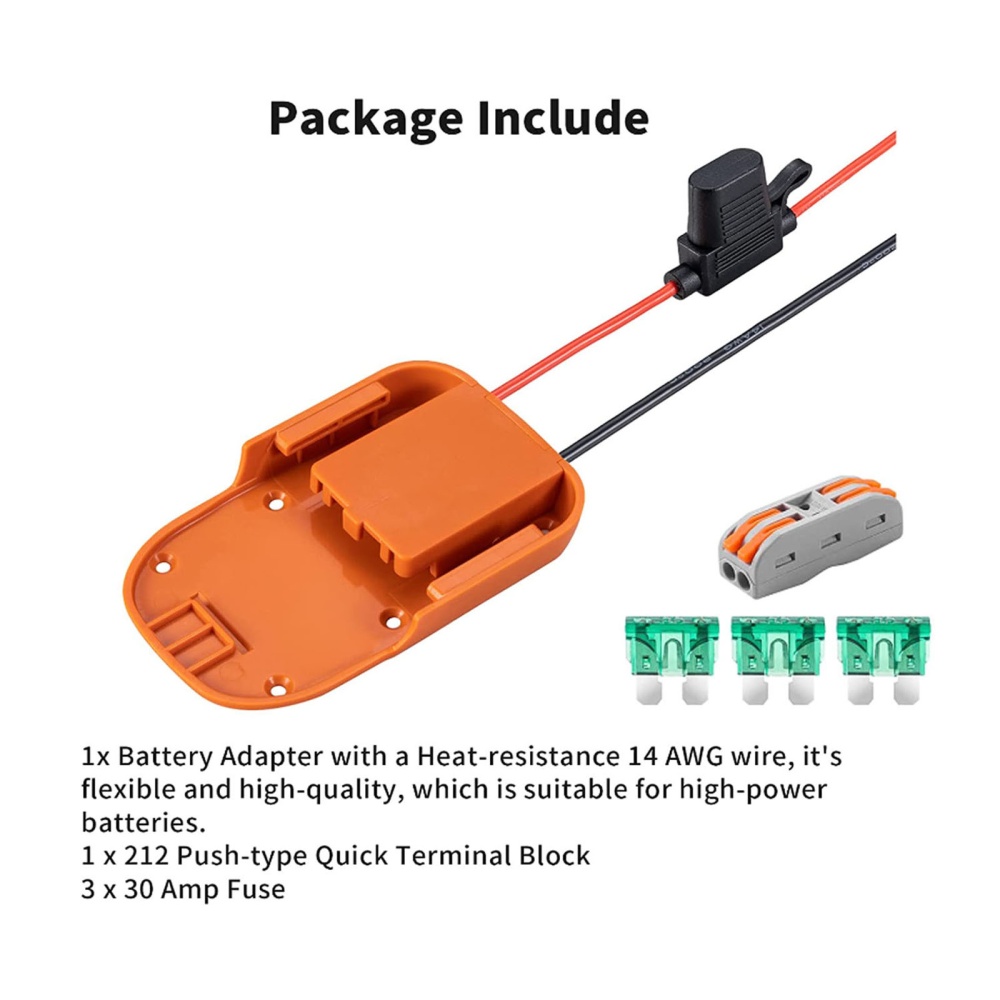 Power Wheel Adapter with Mounting Holes Compatible for Ridgid Aeg 18v Battery Connectors