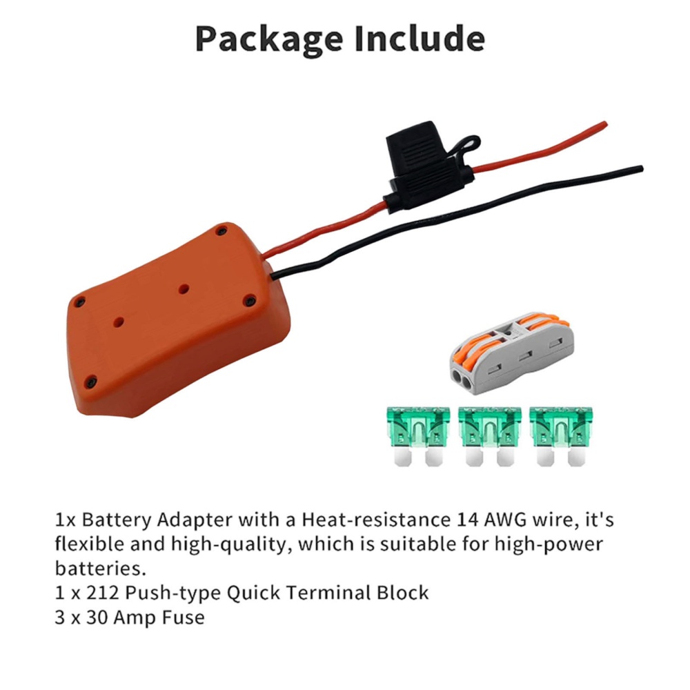 Power Wheel Adapter Compatible for Black Decker Stanley Porter Cable Lithium Battery 18v 20v - Image 2