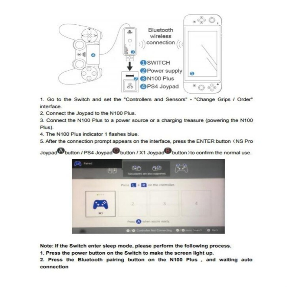 N100PLUS NS Wireless Converter for PS4 Switch Xbox One Adapter - Image 4