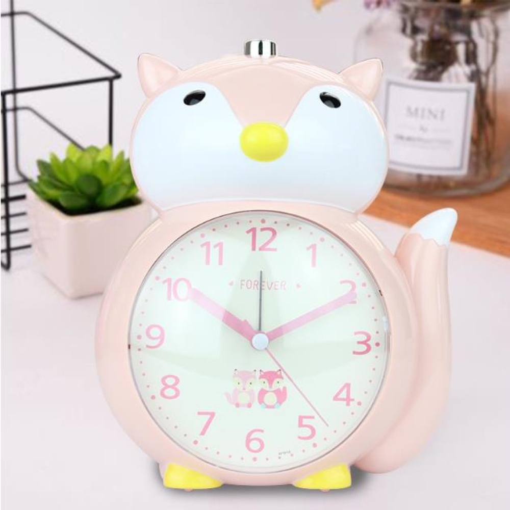 Cartoon Animal Shape Alarm Clock Kids Snooze Function Silent Battery Operated for Bedroom Bedside Orange - Image 2