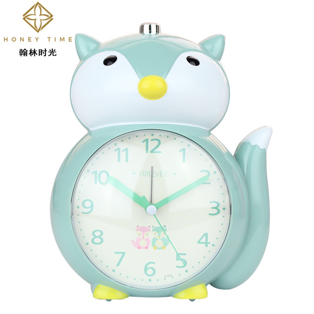 Cartoon Animal Shape Alarm Clock Kids Snooze Function Silent Battery Operated for Bedroom Bedside Orange - Image 3