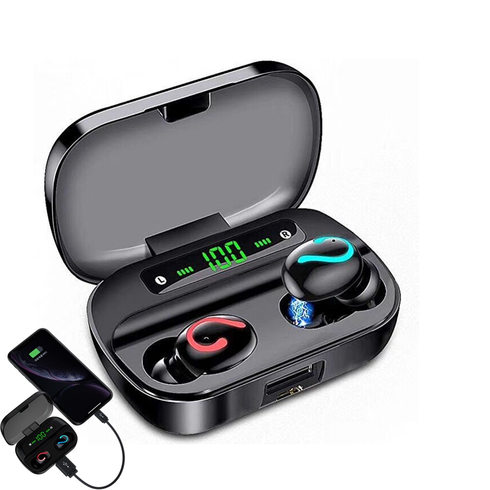 Q61 Tws Sports Bluetooth-compatible 5.0 Earphones Wireless Stereo 9d Surround Sound Large Capacity Noise Cancelling Gaming Headset black - Image 3