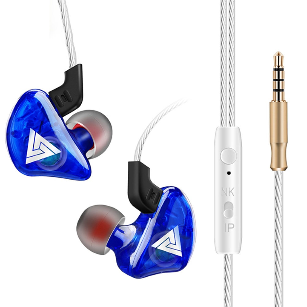 Sport Wired Earphone Stereo Earbud for Apple Xiaomi Samsung Music Cell Phone Running Headset with HD Mic blue