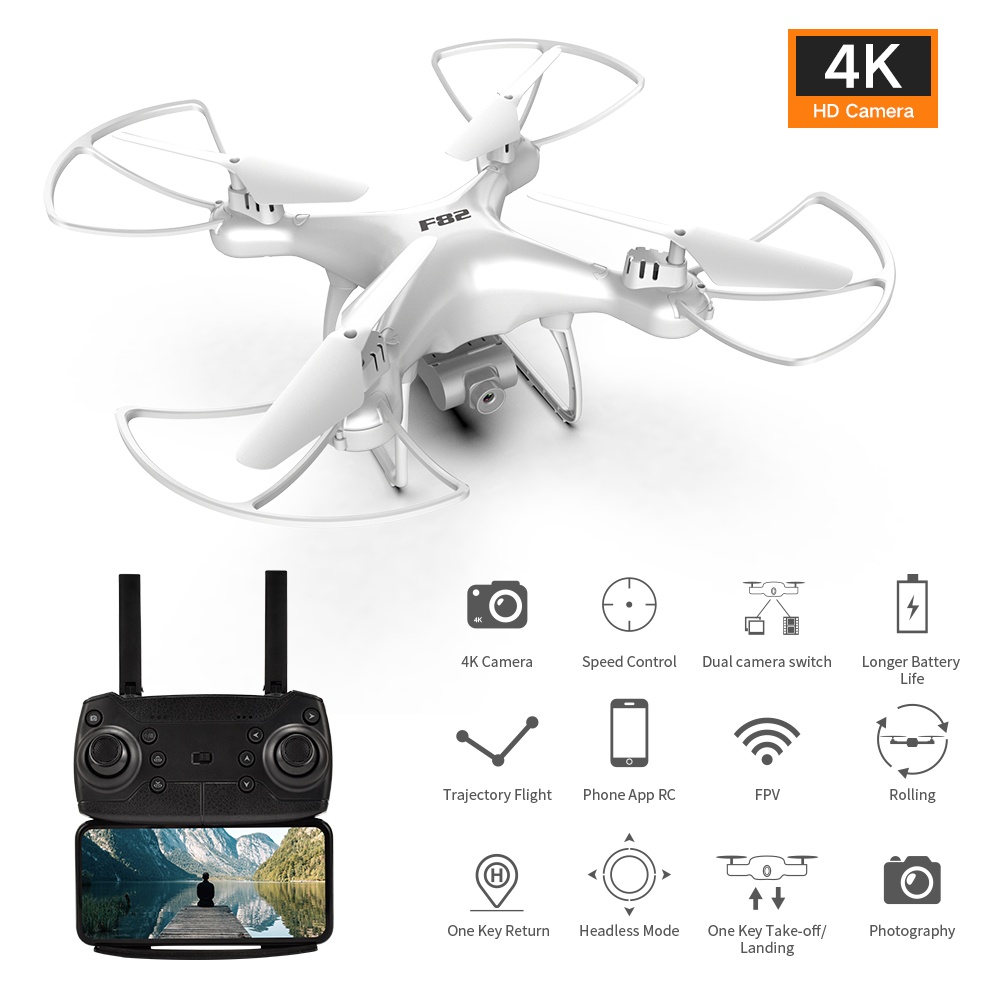 F82 Drone Long Endurance 20 Minutes 4k Dual-camera Real-time Image Transmission Aircraft Fixed Altitude Rc Black dual camera 720P 2B - Image 2