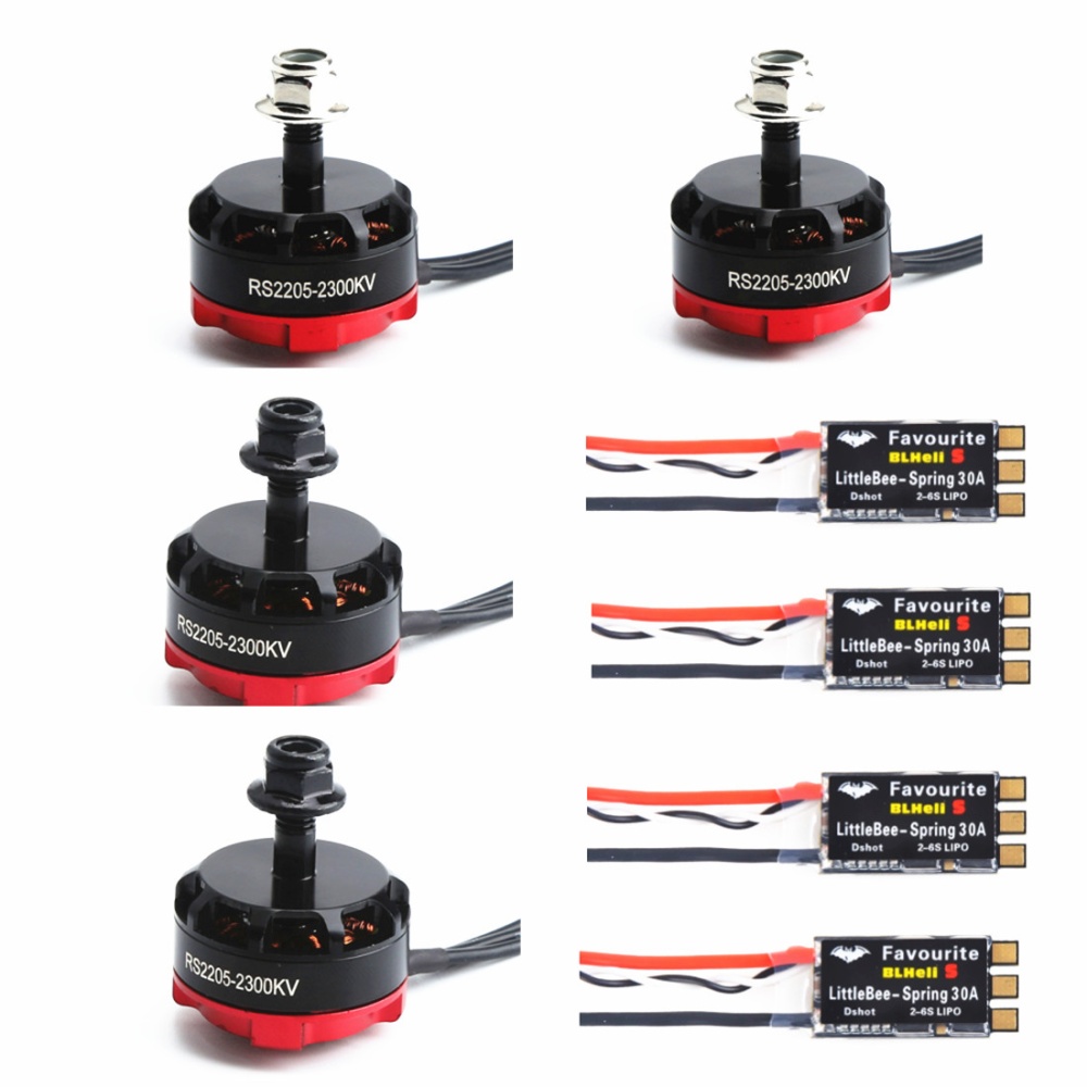 RS2205 2205 2300KV CW / CCW Brushless Motor FVT LittleBee SPRING 30A BLHeli_S for FPV Martian QAV210 Chameleon black - Image 2