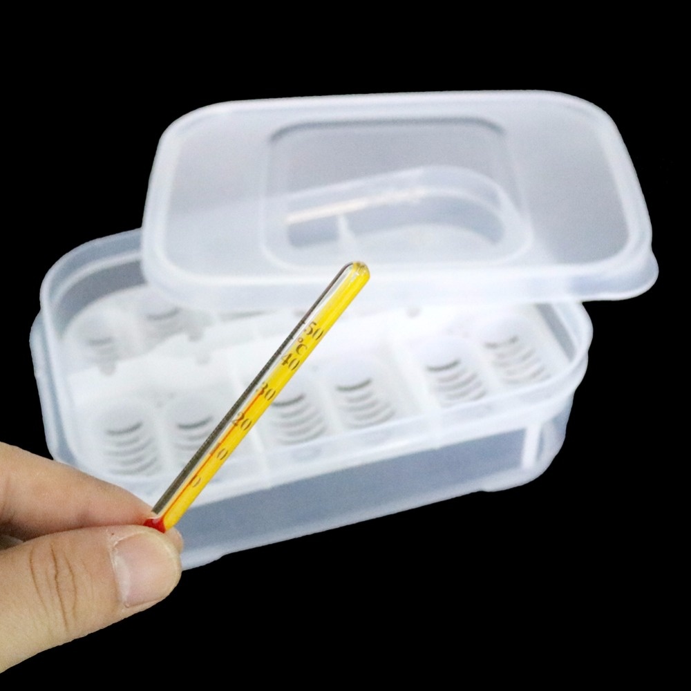 12 Holes Reptile Egg Incubation Tray with Thermometer Tool for Gecko Lizard Snake Eggs Transparent color - Image 3