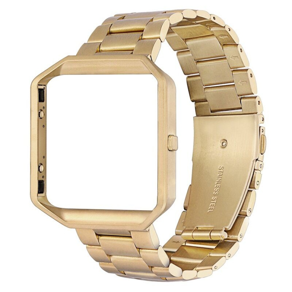 Stainless Steel Wrist Band Classic Bracelet Elegant Strap Frame for Fitbit Blaze Smart Watch Gold - Image 2