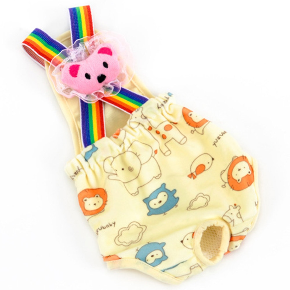 Universal Cartoon Printing Physiological Pant for Pet Dogs Casual Pants yellow_XS