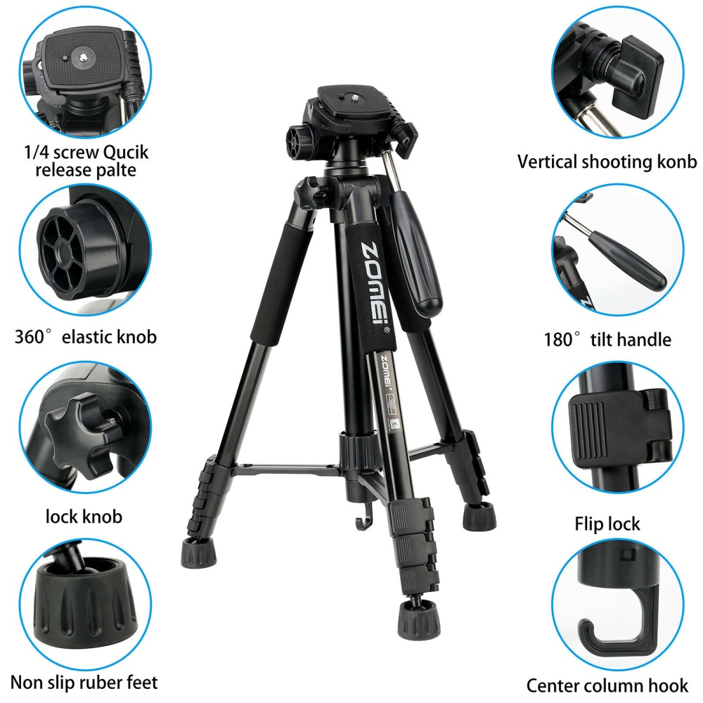 Q222 Pro Portable Camera Tripod Monopod Head - Image 2