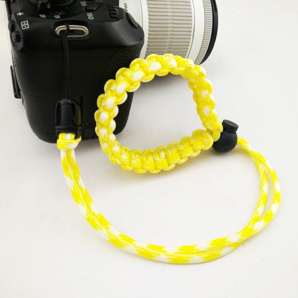 Fashion Braided Digital Camera Strap Wrist Hand Grip Wristband for Nikon Canon Sony Pentax Panasonic yellow