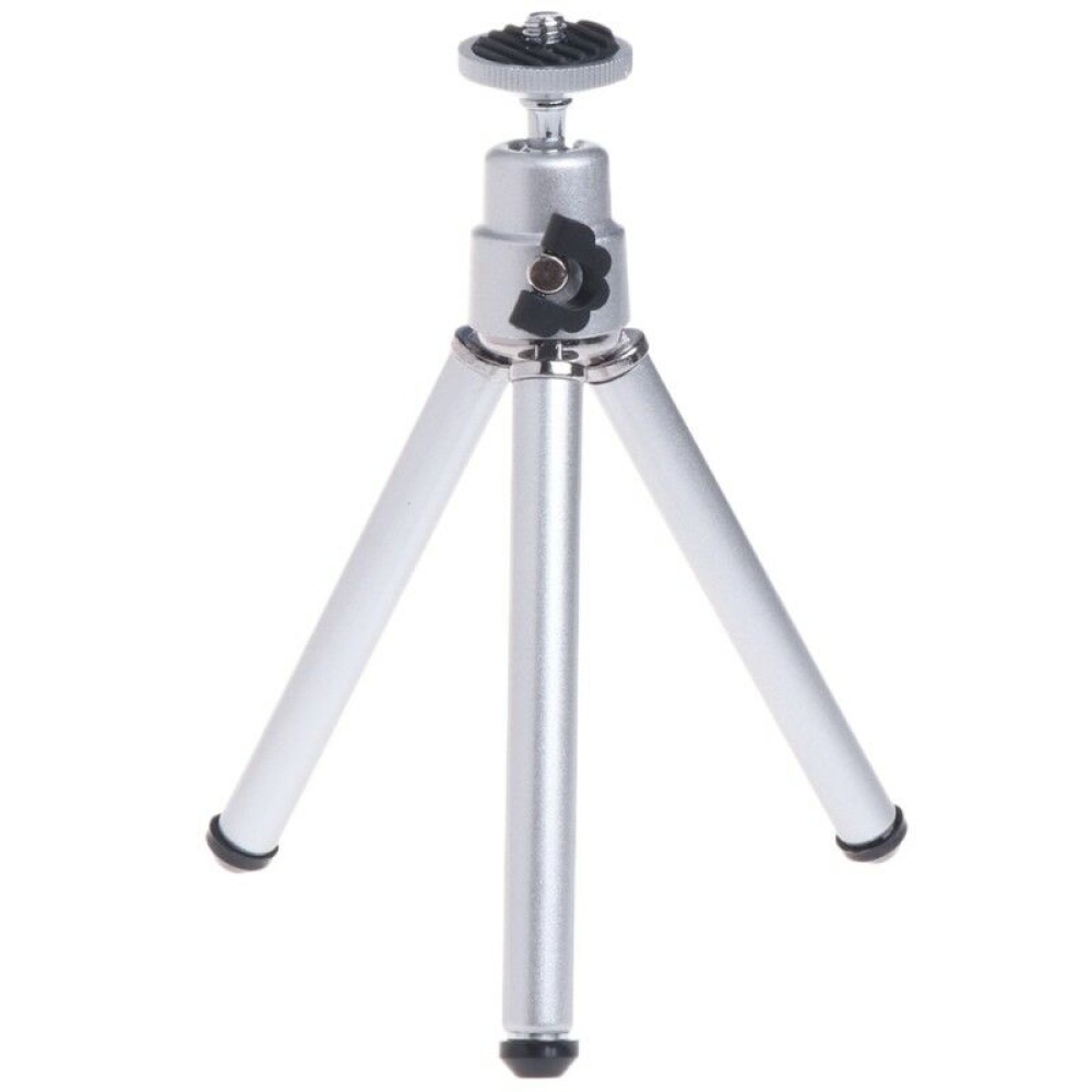Mini Tripod Aluminum Metal Lightweight Stand Mount For Digital Camera Webcam Phone DV Silver