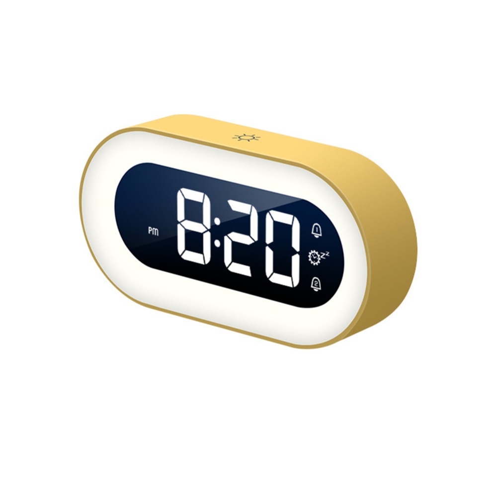 Multifunctional Led Alarm Clock Usb Charging Digit Display Children Student Bedside green_English - Image 2