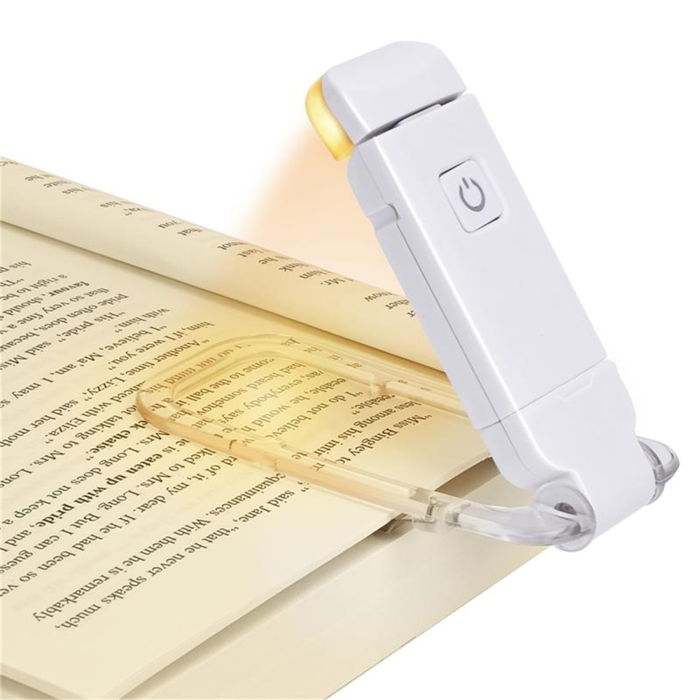 Led Book Reading Light Portable Usb Rechargeable Flexible Adjustable Brightness White - Image 2