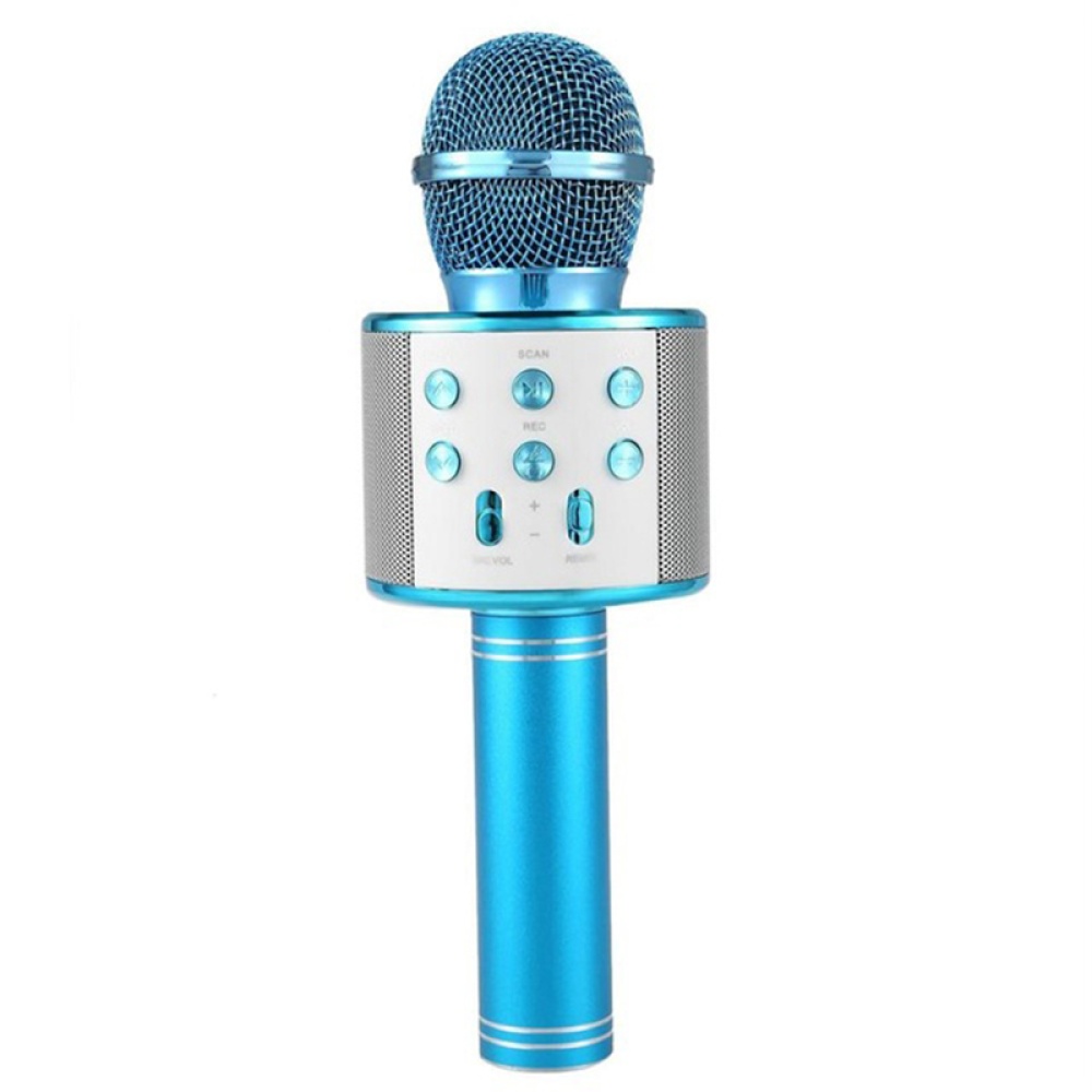 Bluetooth Wireless Microphone Handheld Karaoke Mic USB KTV Player Speaker Record Music Microphones blue