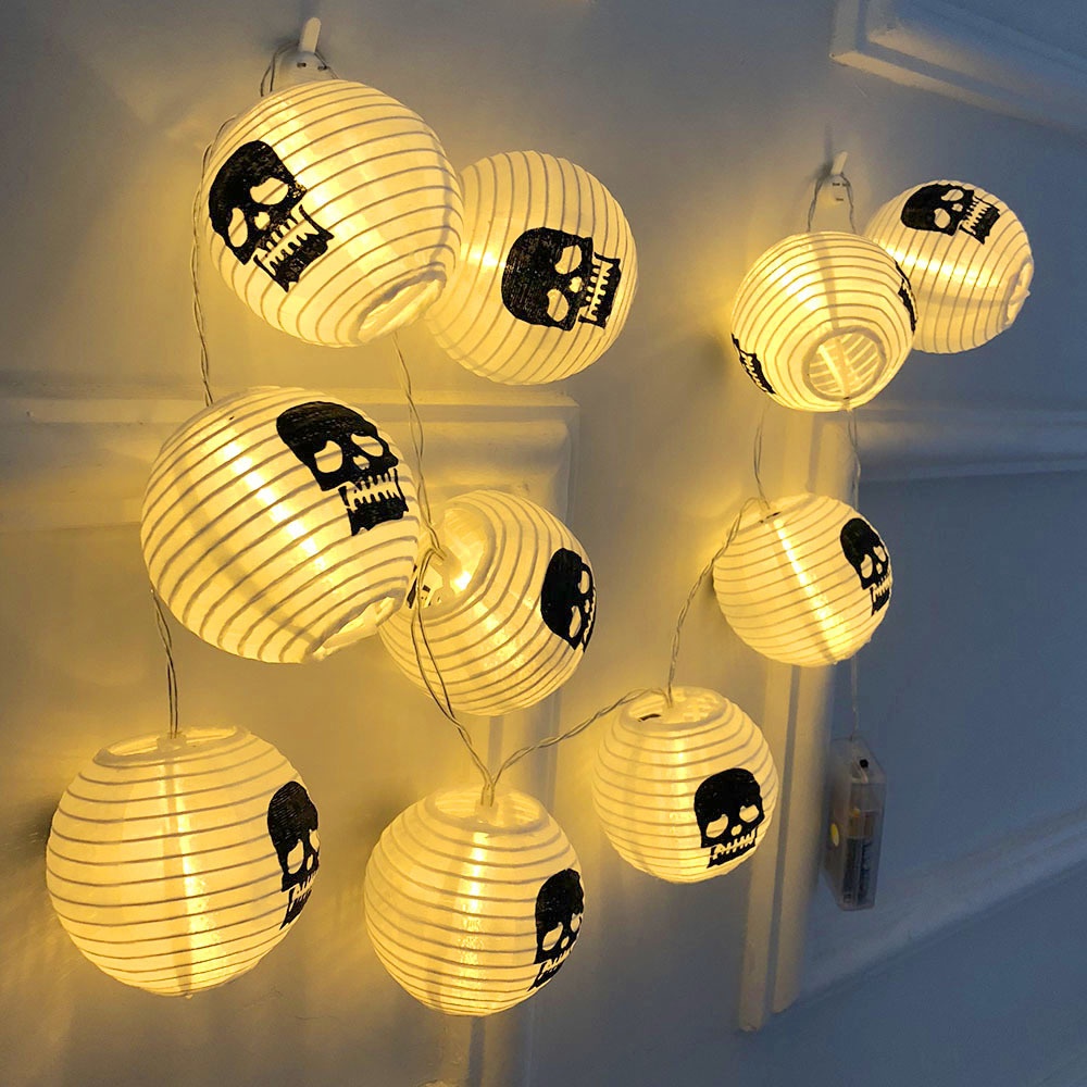 10LEDs Halloween Lantern String Light for Ghost Festival Background Decoration Lamp Warm White - Image 2