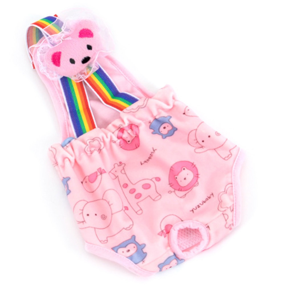 Universal Cartoon Printing Physiological Pant for Pet Dogs Casual Pants Pink_XS