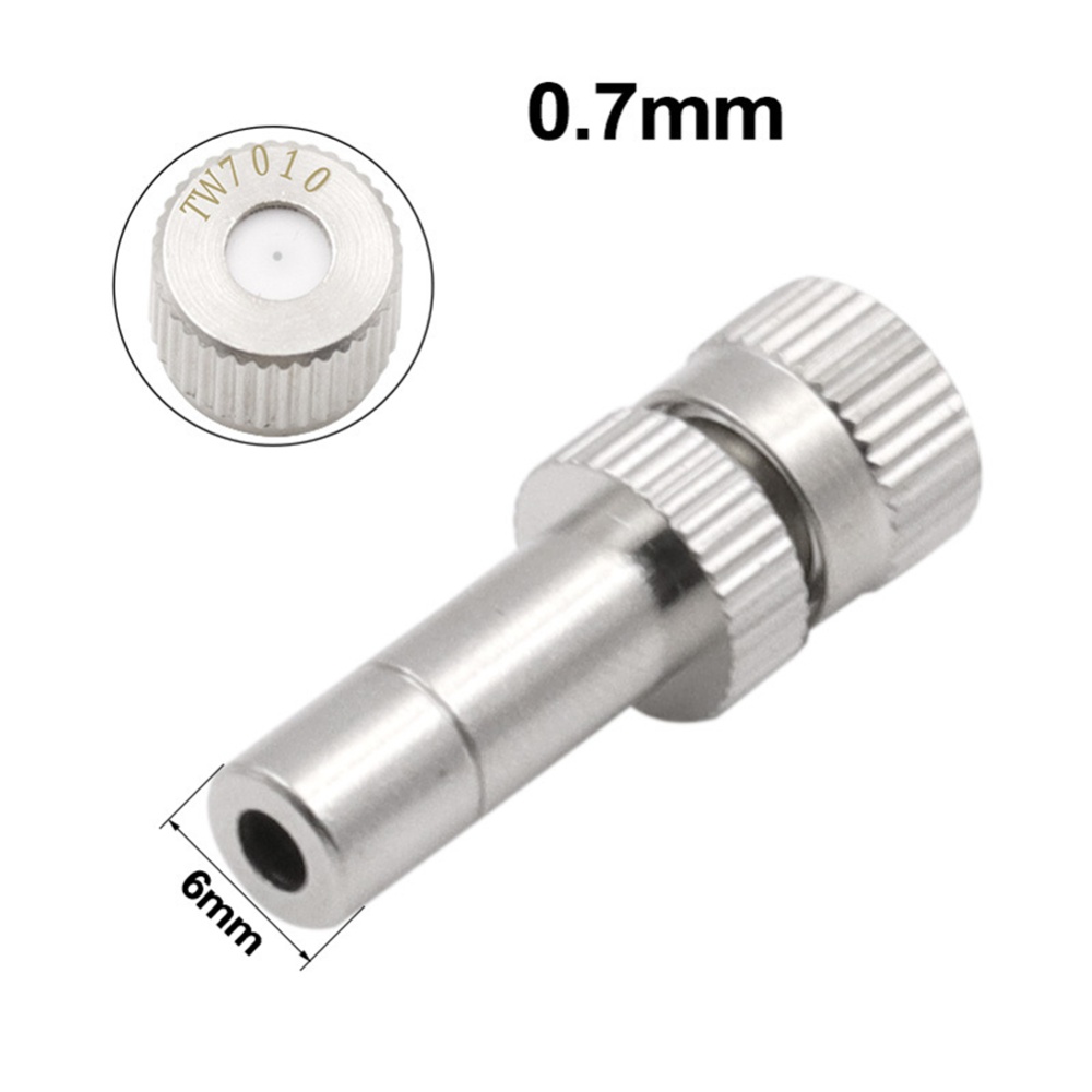 6mm Connectors Low Pressure Fogging Nozzle Water Spray Humidification Dust Removal Cooling 0.7mm