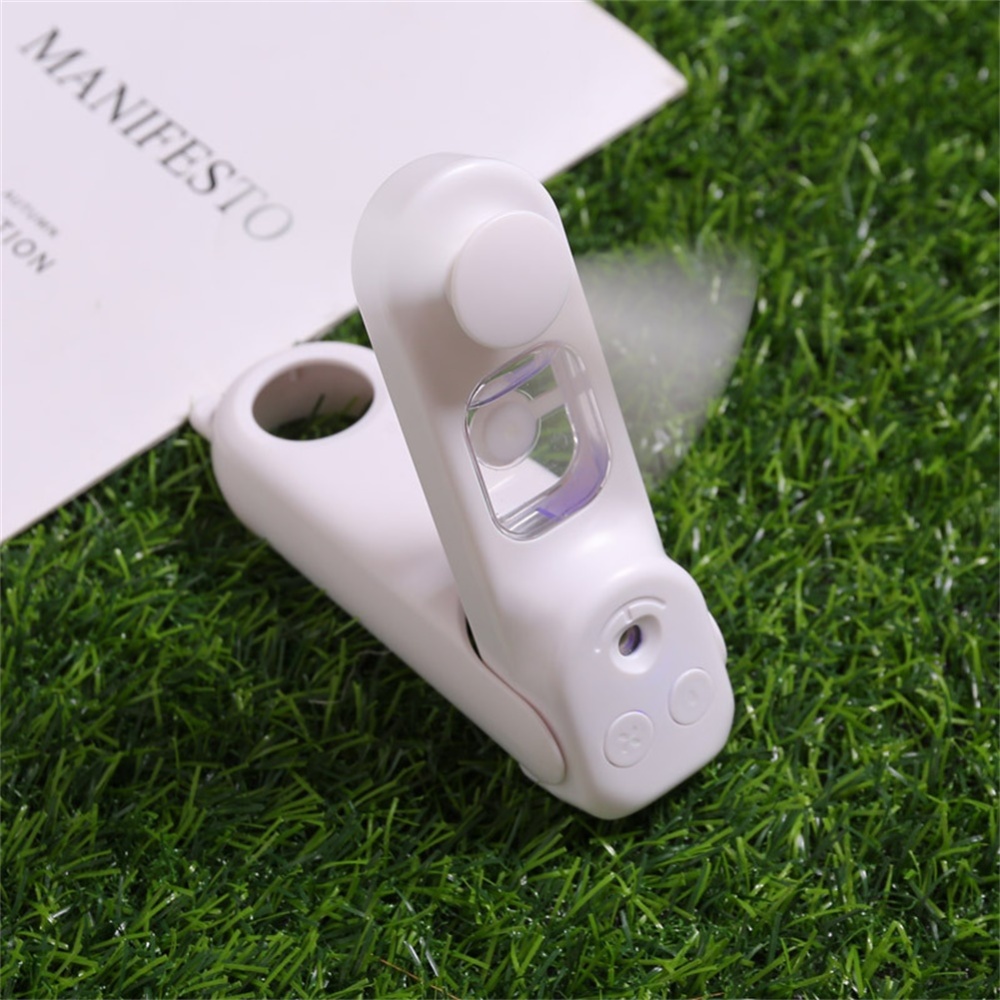 Usb Pocket Folding Fans Electric Portable Household Humidifier Desktop Fan White