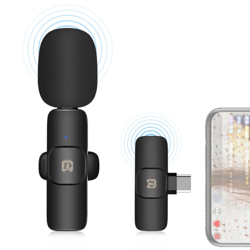 Pu3082b Type-c Lavalier Wireless Microphone Real-time Automatic Synchronization Portable Mini Mic Type-C (charging) PU3082B