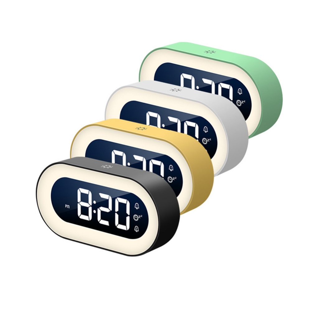 Multifunctional Led Alarm Clock Usb Charging Digit Display Children Student Bedside black_English - Image 3