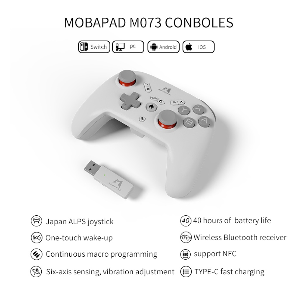 M073 Wireless Gamepad Compatible For Pc Android Ios Xbox360 One-key Wake-up Game Controller Gaming Control Joystick Switch Pro black - Image 3