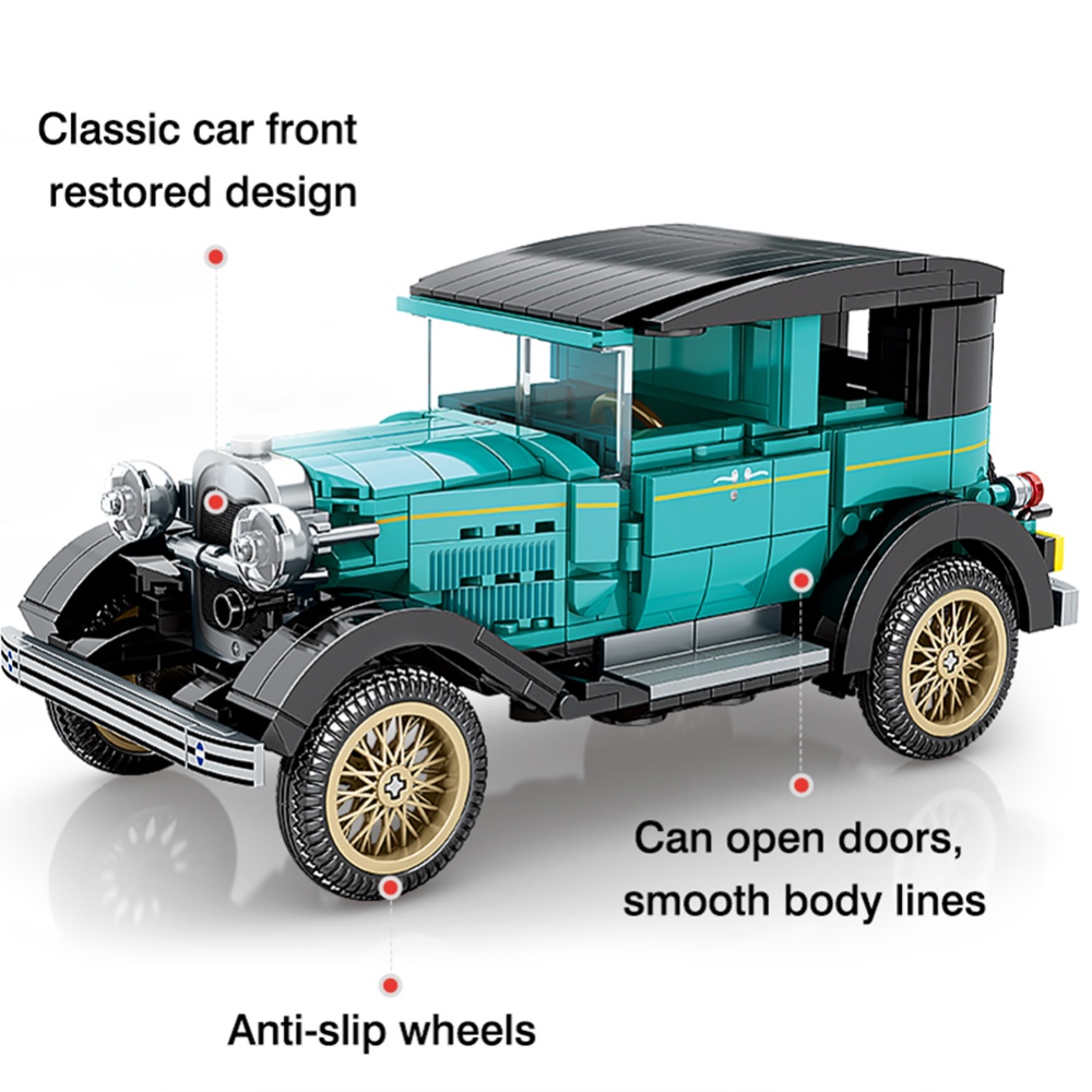 Sembo Technical Expert Classic Cars Building Blocks Model Famous Retro Vehicle Assembly Bricks Toys Birthday Gifts For Children Boys QLD2408 - Image 2