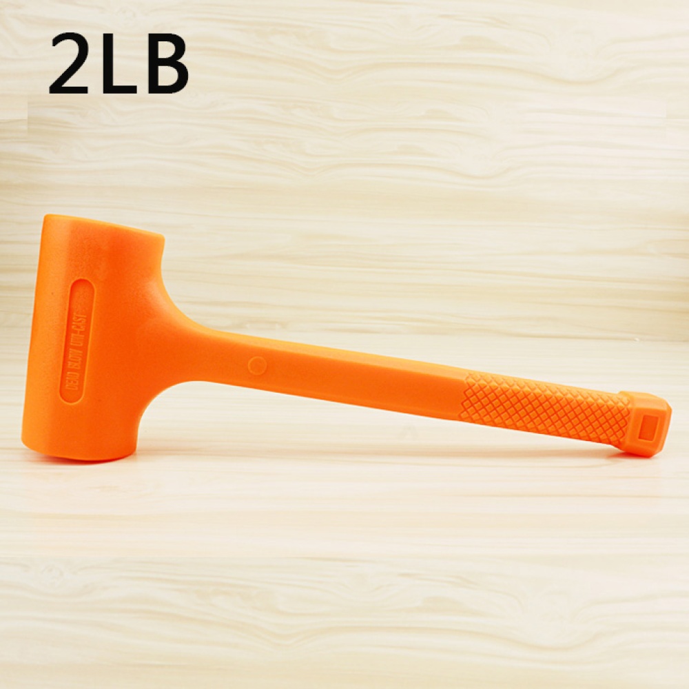 Solid Hammer Dead Blow Mallet Orange Soft Rubber Unicast 0.5-2LB 2BL - Image 3