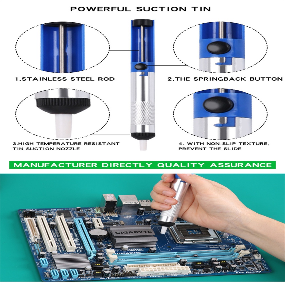 60w Metal Soldering Iron Gun Tool Kit Adjustable Temperature Electric Welding Station Tip Case EU plug - Image 2