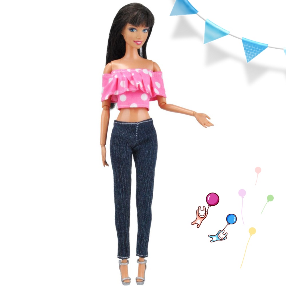 Doll Clothes 5 Sets of T-shirt and Pants Fashion Daily Wear dolls - Image 2