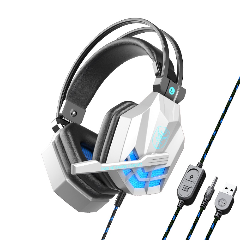 Sy850mv Illuminated Wire Control Gaming Headset Noise Cancelling Headphone