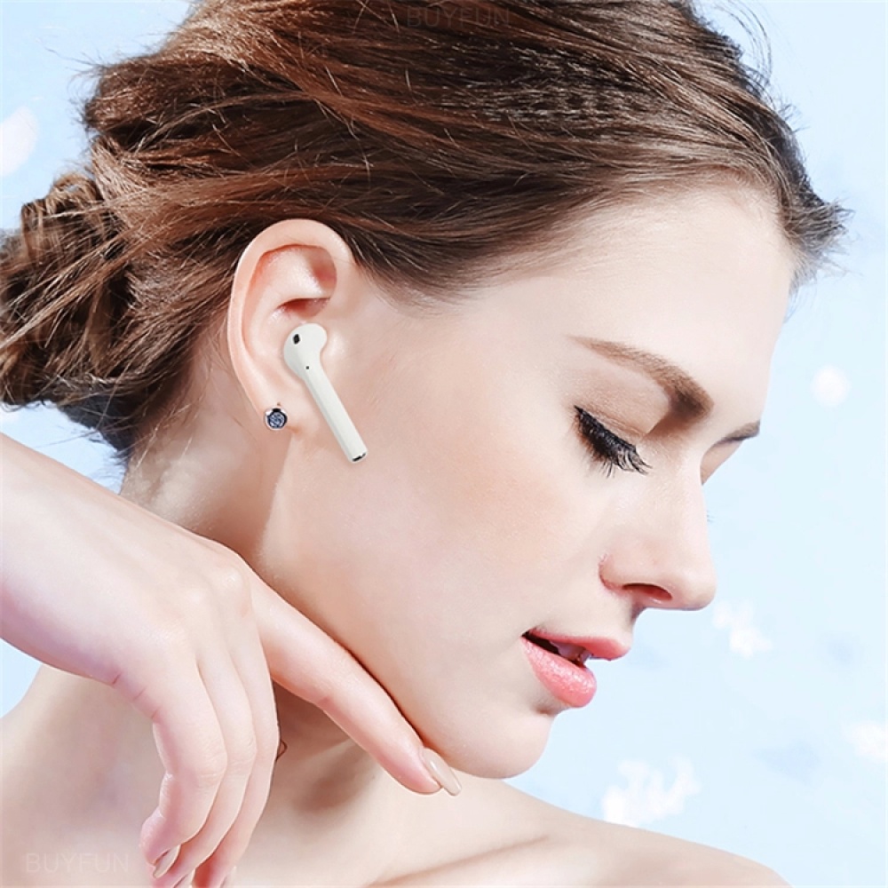 i12 Bluetooth Wireless Earphones Hifi Stereo Sound Sport Earbuds Battery Display white - Image 4