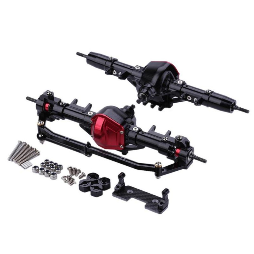 CNC Aluminum Front & Rear Rock Axle for 1/10 AXIAL SCX10 D90 Car Honcho Black