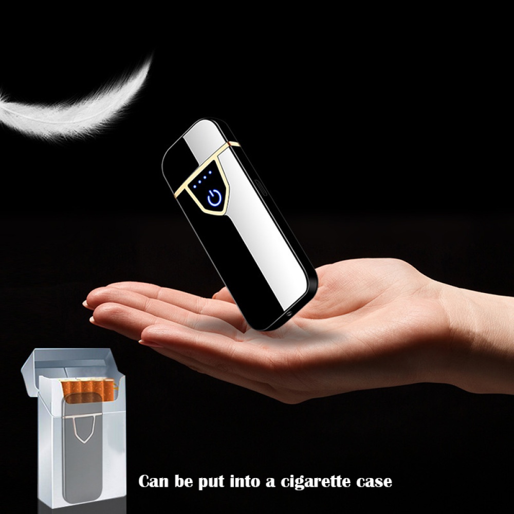 Delicate Ultra Thin USB Rechargable Lighter Flameless Black ice - Image 2