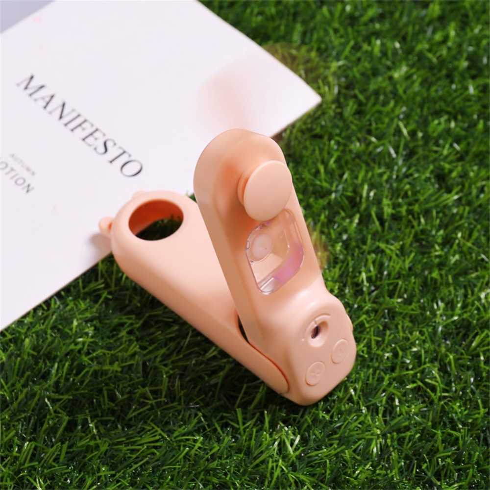 Usb Pocket Folding Fans Electric Portable Household Humidifier Desktop Fan Pink