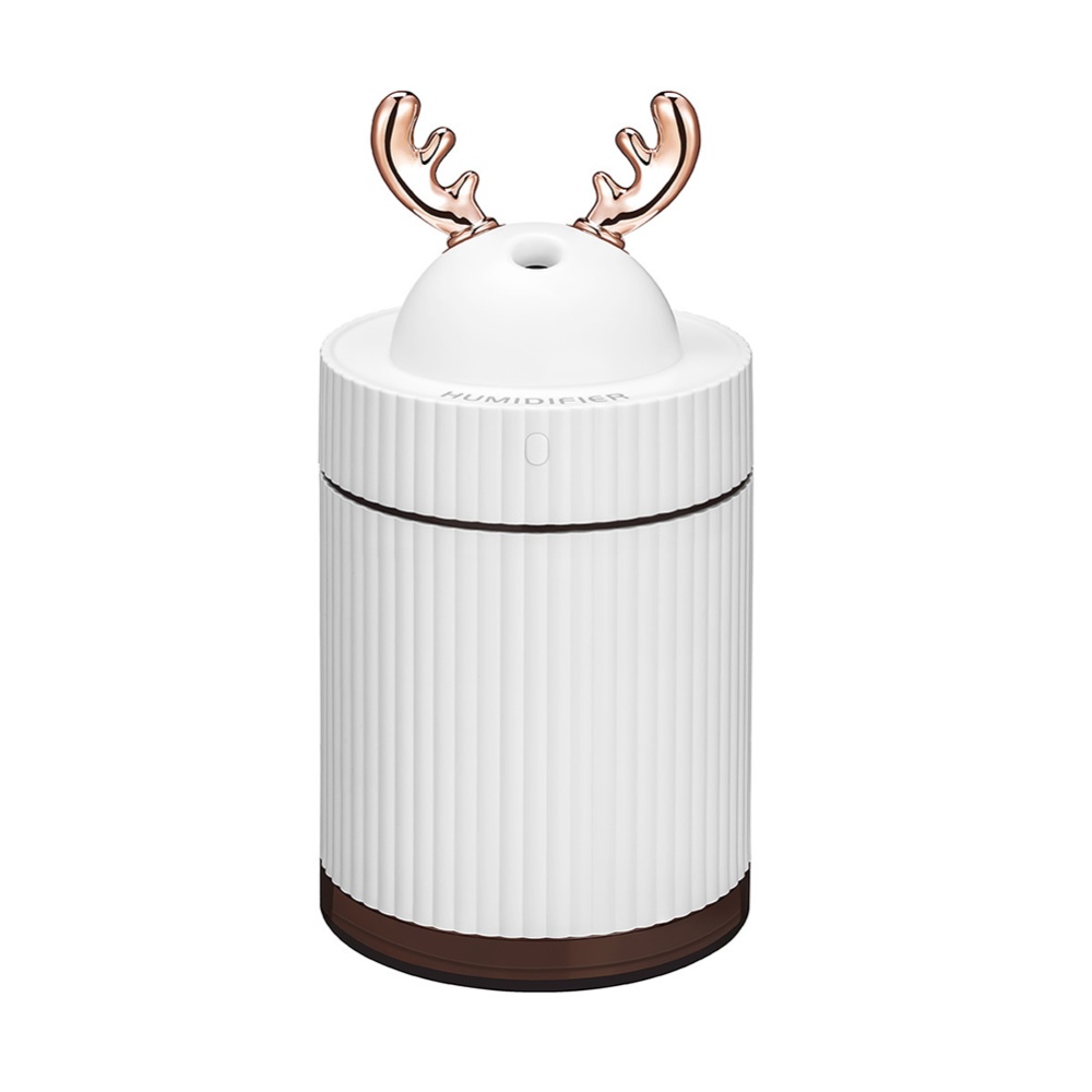 Mini USB Humidifier Electric Air Diffuser with Night Light Fogger Mist Maker for Office Car White