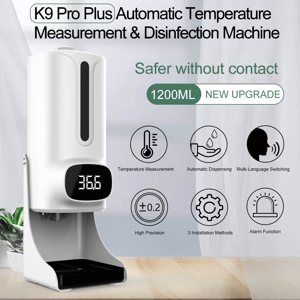 Automatic Soap Dispenser Touchless Foaming Rechargeable With Thermometer white