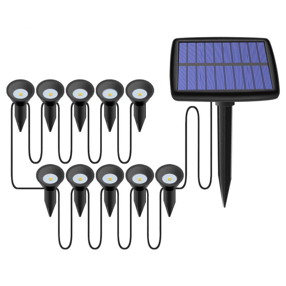 LED Solar Garden Light IP65 Waterproof Lamp Outdoors Landscape For Outdoor Lawn one with 10 lawn lights - Image 3