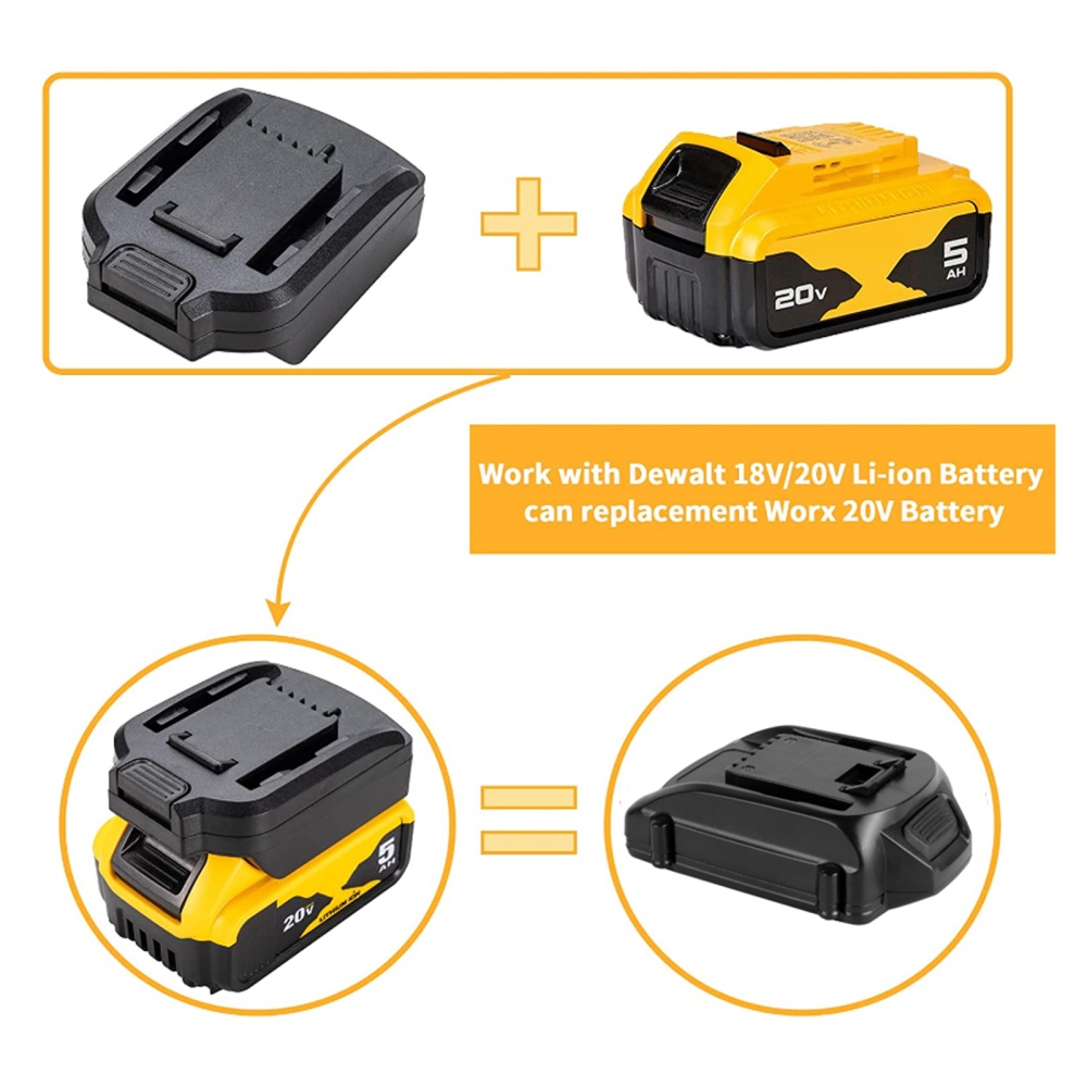 Battery Adapter Compatible for Dewalt 20v Dcb Series to Worx Lithium Converter - Image 3