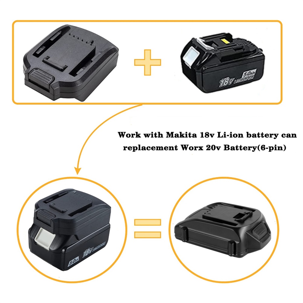 Battery Adapter Converter Compatible for Makita 18v Bl Series to Worx 20v Lithium - Image 3