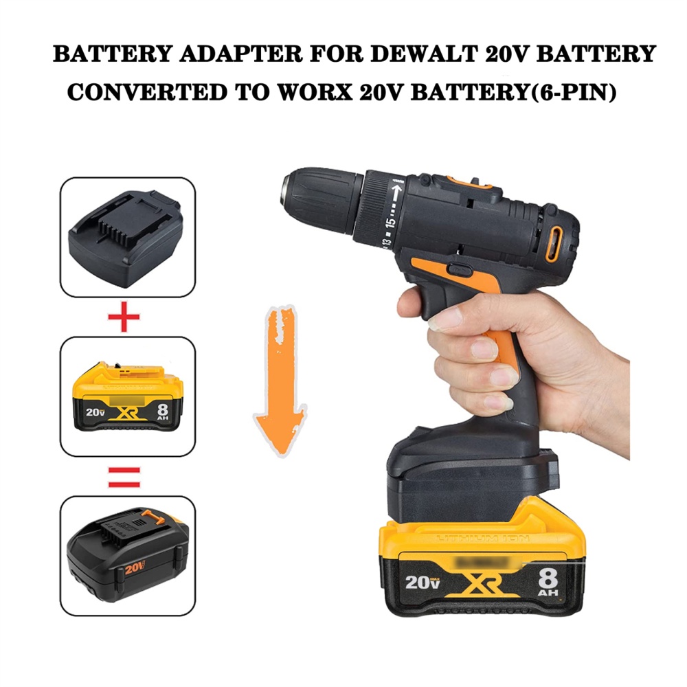 Battery Adapter Compatible for Dewalt 20v Dcb Series to Worx Lithium Converter - Image 2