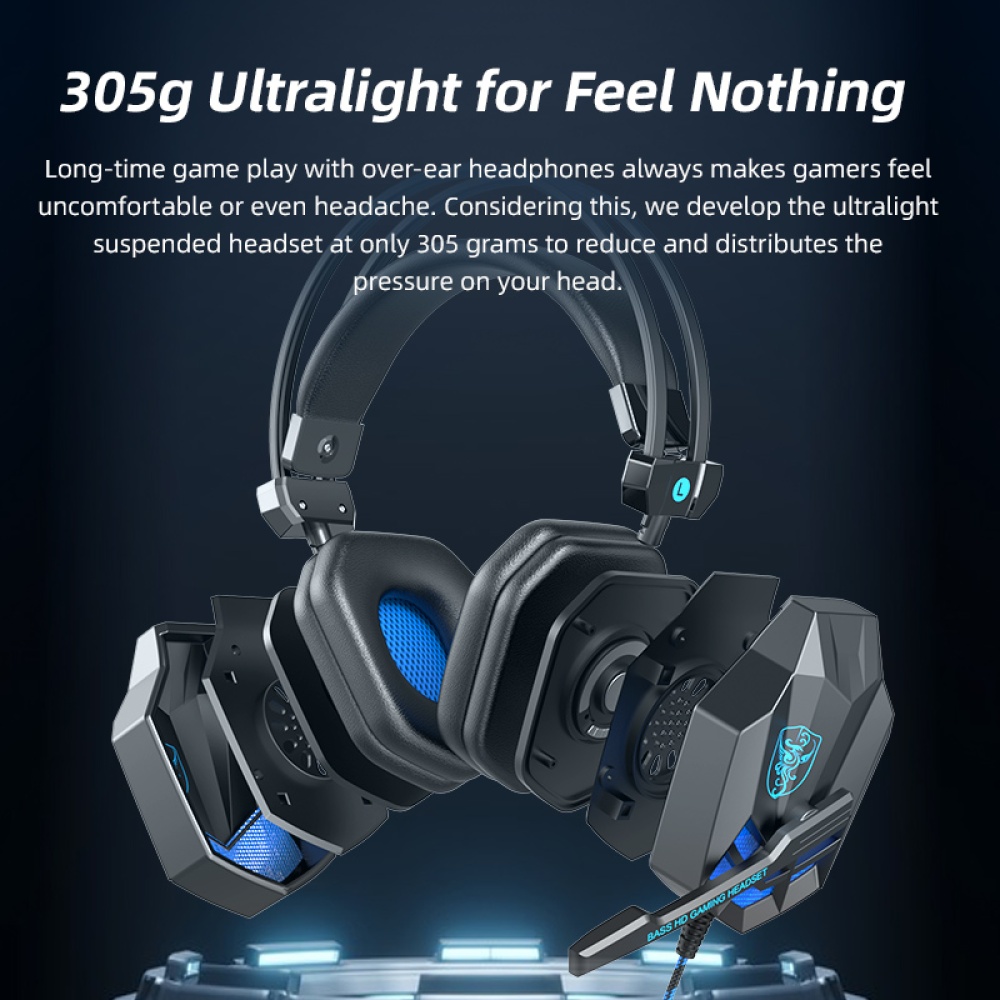 Sy850mv Illuminated Wire Control Gaming Headset Noise Cancelling Headphone - Image 3