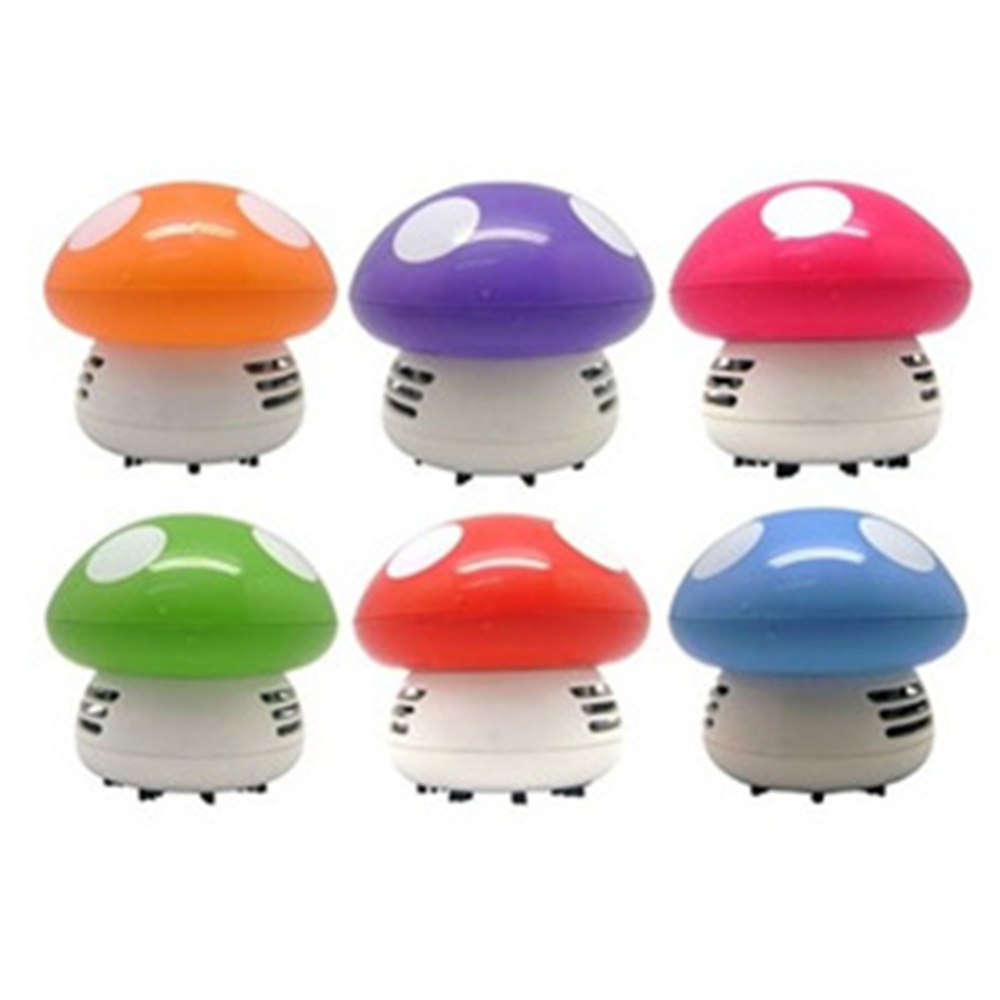 Mini Hand-held Dust Vacuum Cleaner Cute Design Portable Home Office Corner Desk Table Sweeper mushroom_105*70*85mm