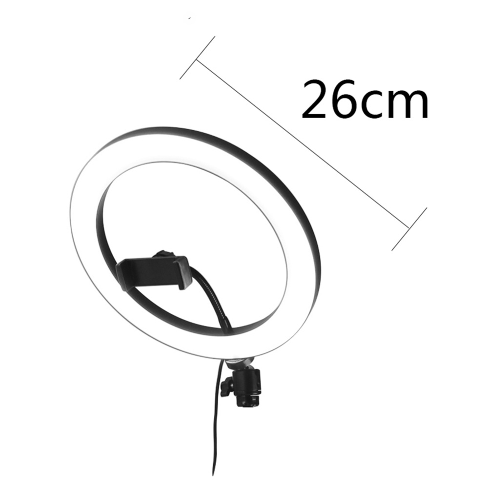 3 in 1 LED Ring Light Photo Photography Dimmable Video for Smartphone with Tripod Selfie Stick & Phone Holder Blue 26CM - Image 2