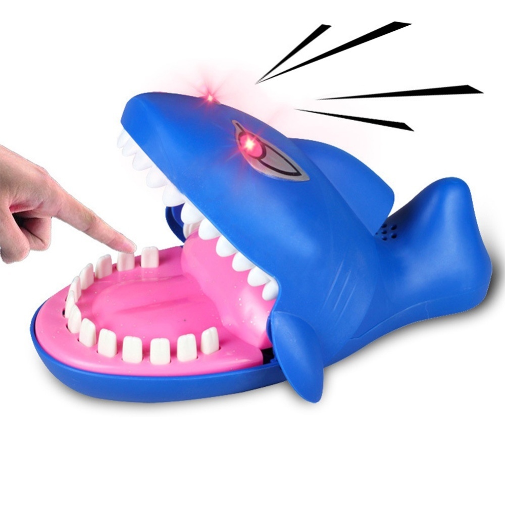 Cute Spoof Bite Fingers Games Funny Cartoon Animal-head Lighting Eyes Sounds Stress Relief Toy For Kids Party Props (random Colors) Electric