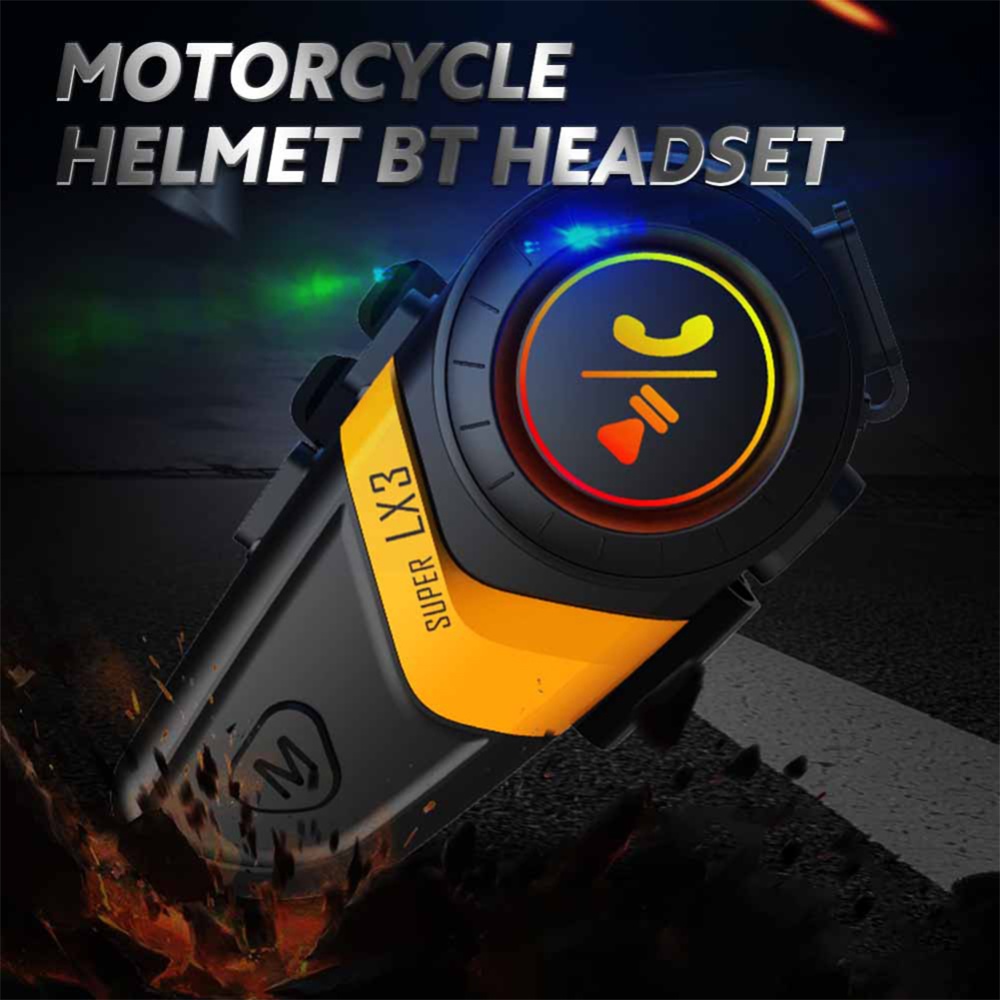 Lx3 Helmet Headset With Lights Motorcycle Riding Integrated Intelligent Noise Reduction Bluetooth-compatible 5.0 Chip Earphones Red_Hard (fo - Image 3