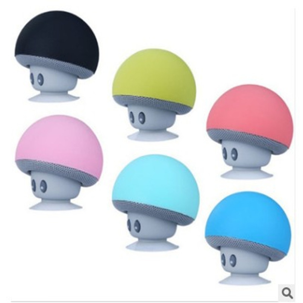 Portable Wireless Bluetooth Mini Cute Mushroom Shaped Audio Speaker Phone Bracket Pink