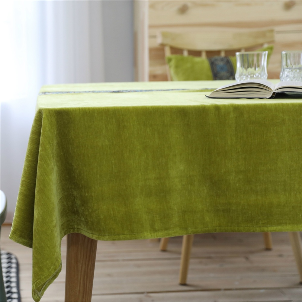 Table Cloth Embroidered Tablecloth Decorative Plush Cover For Outdoor Indoor 90*130cm - Image 3