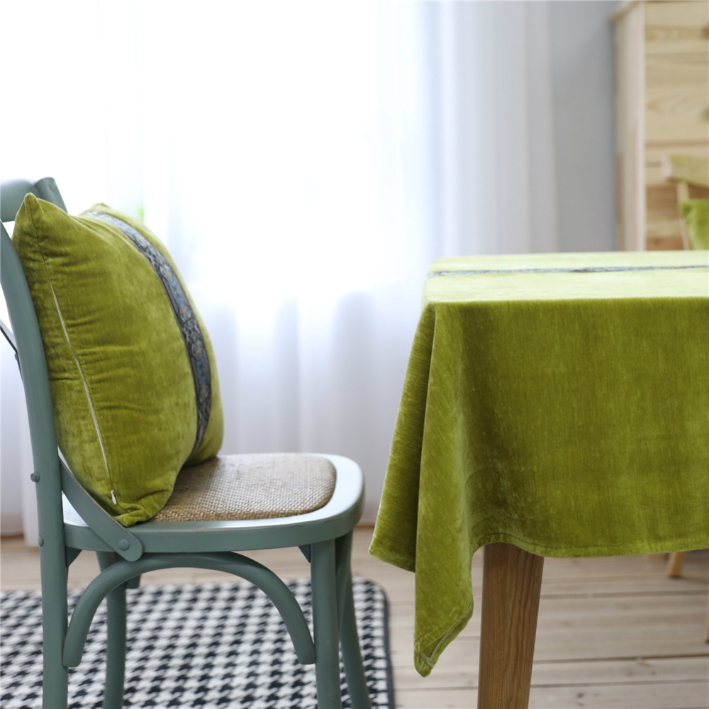 Table Cloth Embroidered Tablecloth Decorative Plush Cover For Outdoor Indoor 90*130cm - Image 2