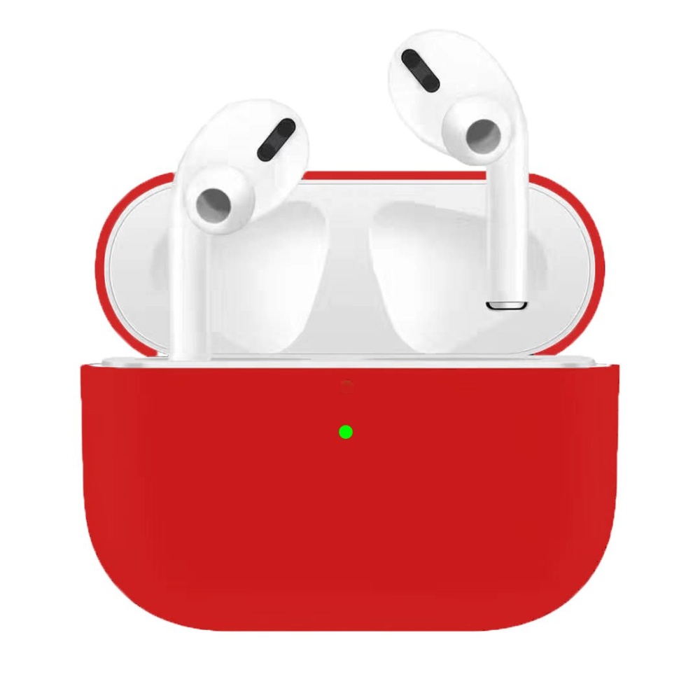 For Airpods Pro Silicone Earphone Case Shockproof Cases Apple Bluetooth Headset Protective Cover red